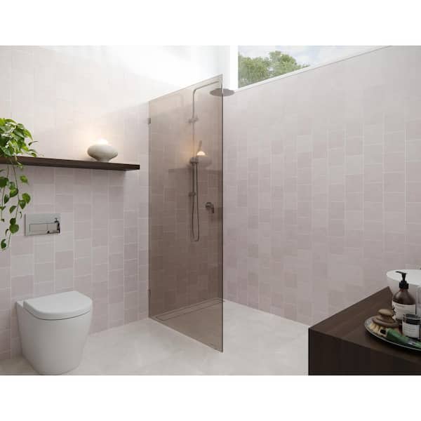 Glass Warehouse Ursa 30 in. W x 78 in. H Single Fixed Panel Frameless Shower Door in Chrome without Handle
