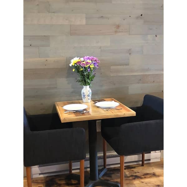 Timberchic 1/8 in. x 5 in. x 12-42 in. Peel and Stick Gray Wooden Decorative Wall Paneling (20 sq. ft./Box)