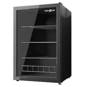 Premium 4.6 cu. ft. Freestanding Under Counter Glass Door Mini Fridge, Reversible Door and Quiet Operation, Black