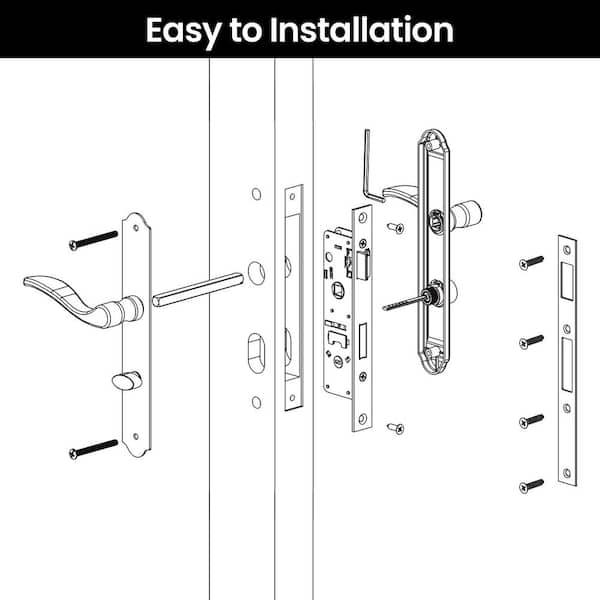 Senyhardware Matte Black Lockable Storm Door Handleset Integrated