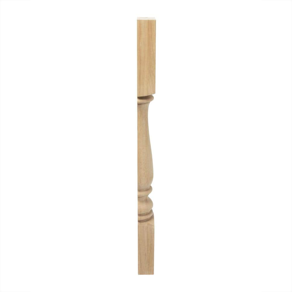 35.25" Unfinished Solid Hardwood Half Round Kitchen Island Leg