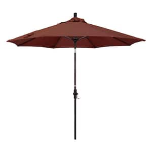 9 ft. Fiberglass Collar Tilt Patio Umbrella in Terrace Adobe Olefin
