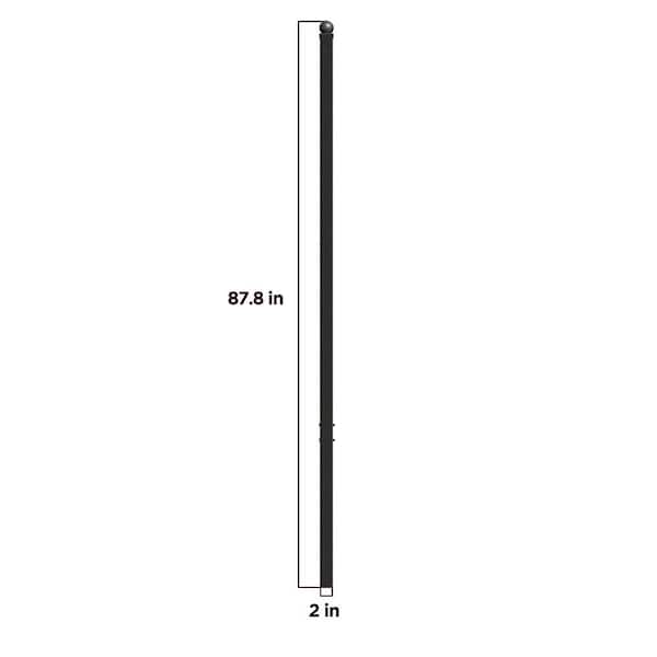 ALEKO Fence Post for 5.5 x 5 Ft. DIY Fence Kits - 7.3 Ft. - Black