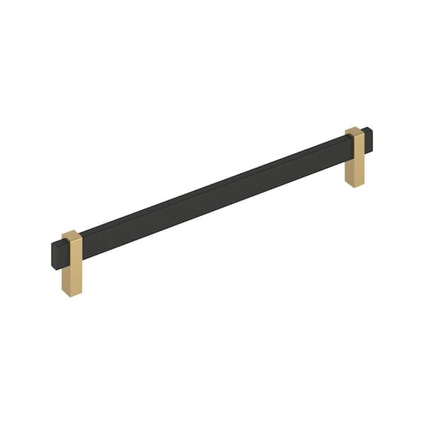 Mulino 10-1/16 in. (256mm) Center-to-Center Modern Matte Black/Champagne Bronze Bar Cabinet Pull