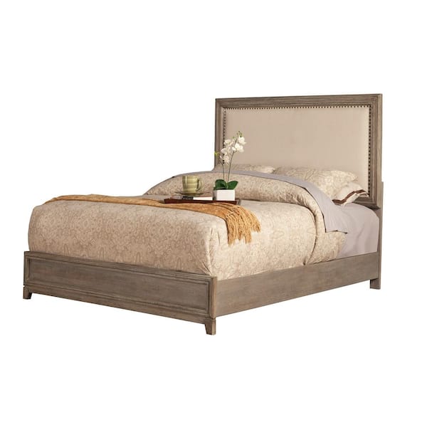 Alpine Furniture Camilla Gray Wood Frame California King Panel Bed