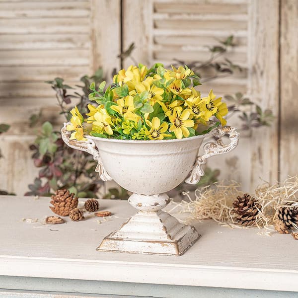 7.87 in. W x 7 in. H Vintage Metal Double Handle Planter