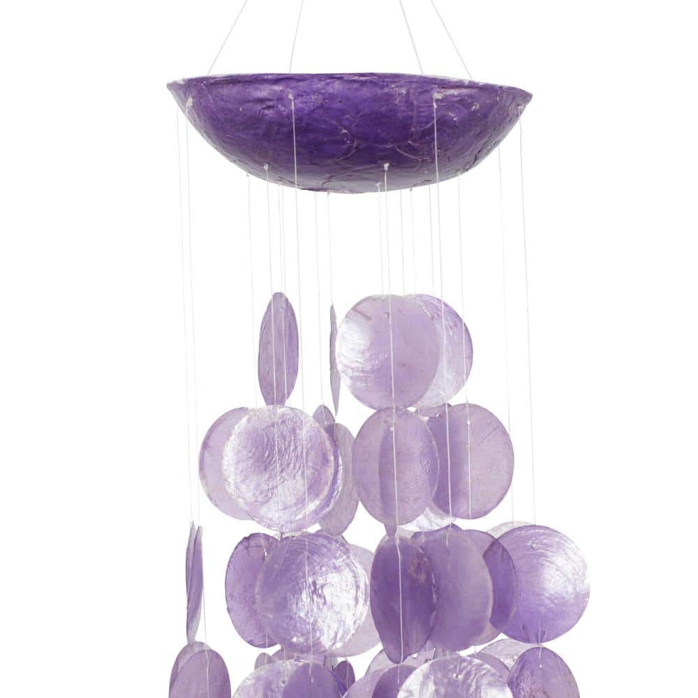 27" Purple Capiz Shell Waterfall Wind Chime