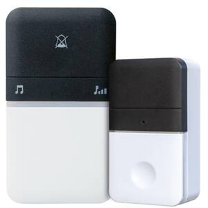 Piezo Black/White Plastic Wireless Door Chime Kit