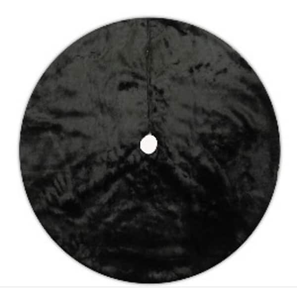 Faux Black Sable Fur Christmas Tree Skirt-48"