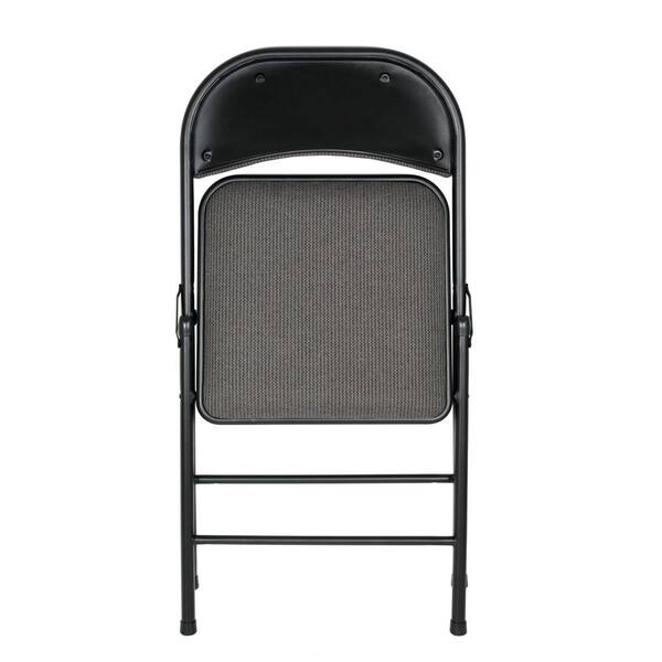 Best Buy: Lavish Home Folding Chairs – Foldable Steel Seat with Double  Brace and Upholstered Vinyl Cushion for Indoor or Outdoor Use (2 Pc) Black  M022131