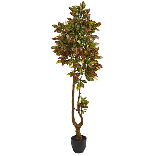 Nearly Natural Indoor 6 in. Croton Artificial Tree