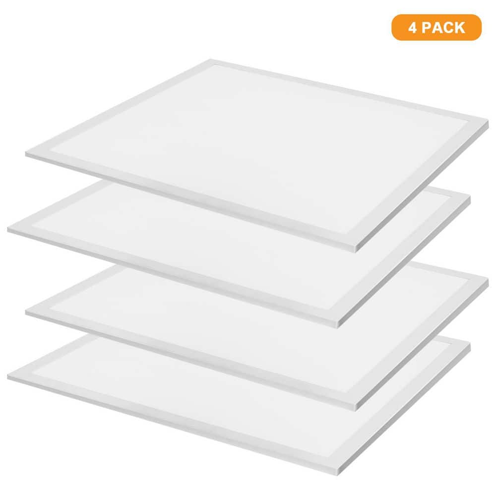2 ft. x 2 ft. White 40-Watt 4400 Lumens Integrated LED Flat Panel Troffer Light 3500/4000/5000K Selectable (4-Pack) price history on PriceWatchPro