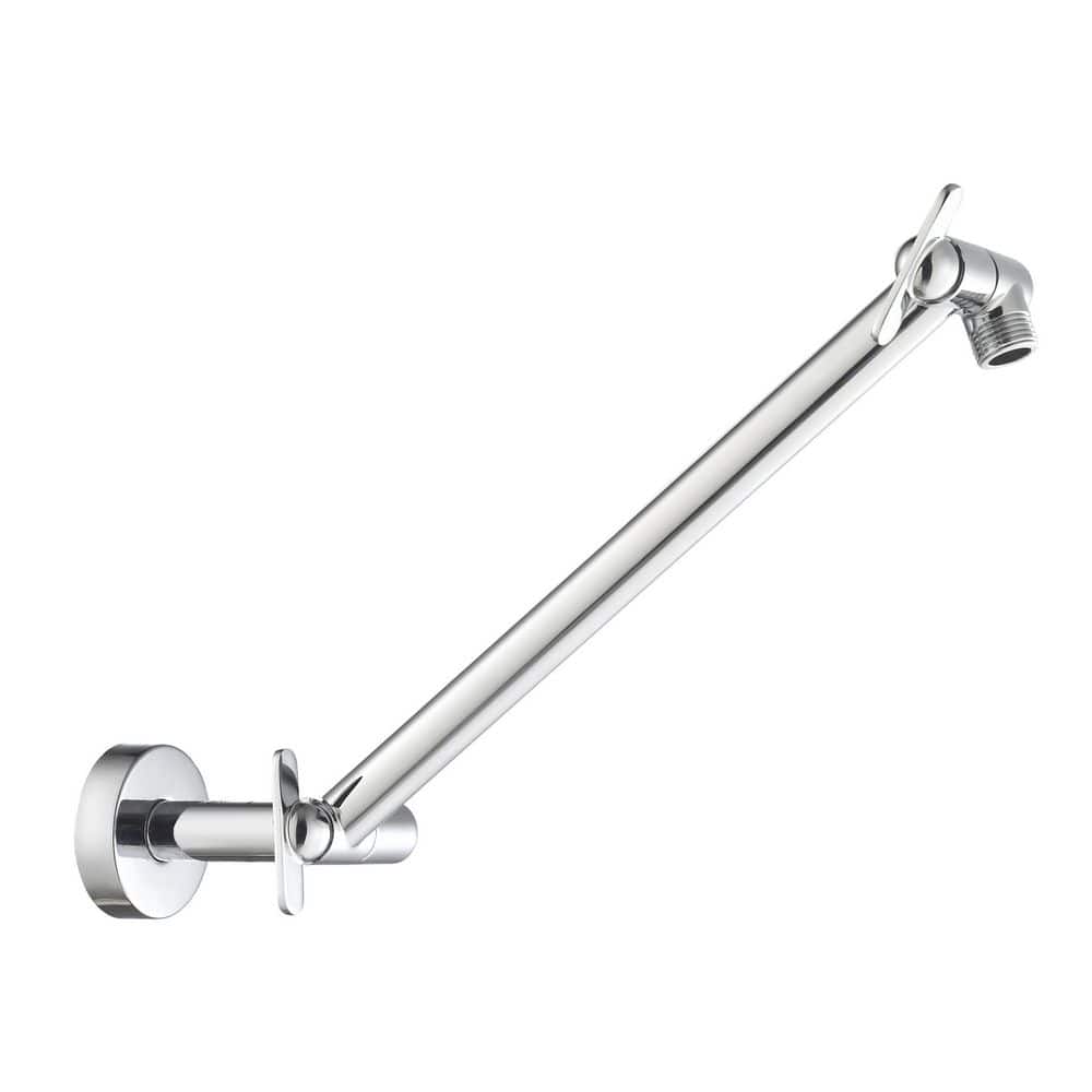 17" Polished Chrome Adjustable Shower Arm with Cross Handle