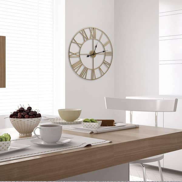 Sorbus Large Wall Clock for Living Room Decor, (60CM) 24 Inch Wall Clock  Decorative, Metal Analog Roman Numeral Wall Clock Modern Wall Clocks -  Large