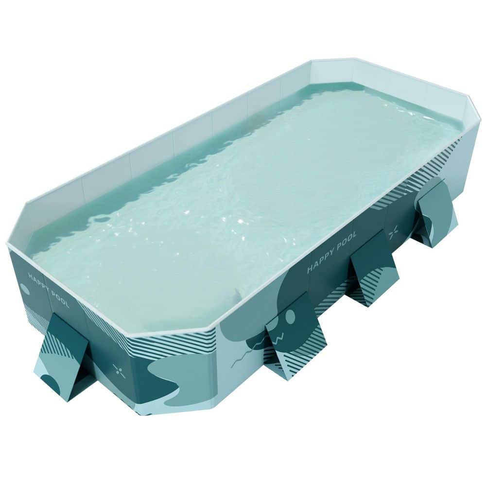 Tozey Foldable 112 in. x 66 in. Rectangular Frame Pool, Portable