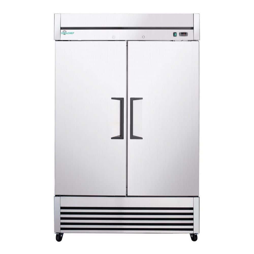 54 in. 44.5 cu. ft. Auto Defrost Commercial Reach-In Upright Freezer in Stainless Steel with 2-Solid Door