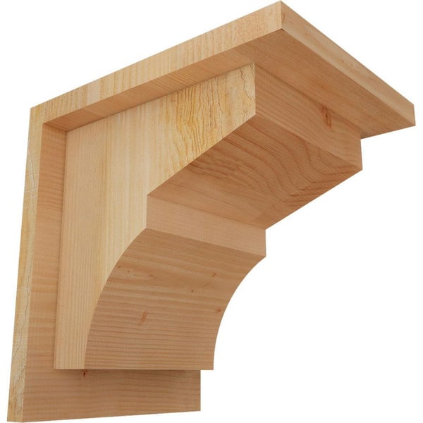 Ekena Millwork 8 in. x 10 in. x 10 in. Monterey Rough Sawn Douglas Fir Corbel with Backplate