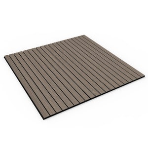 Gray 2/5 in. x 1.96 ft. x 1.96 ft. Wood Slat Acoustic Panels 3D Decorative Wall Paneling (31 sq. ft./Case)