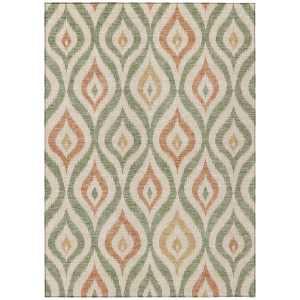Chantille Machine Washable Indoor/Outdoor Abstract ACN3068 Fern 10 ft. x 14 ft. Area Rug