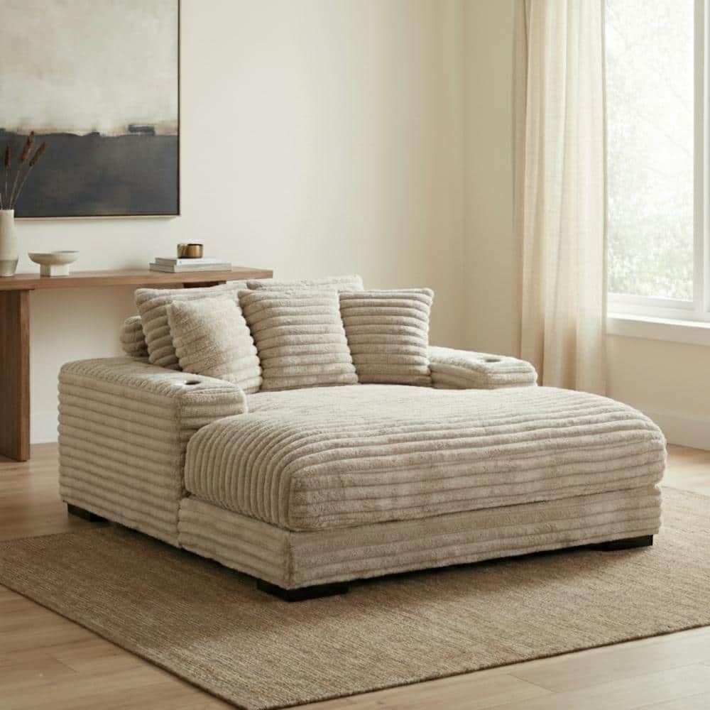 PRIMO INTERNATIONAL Cocoon Taupe Polyester with Cupholder and USBs