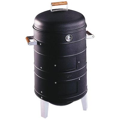 Double Grid Charcoal Water Smoker in Black