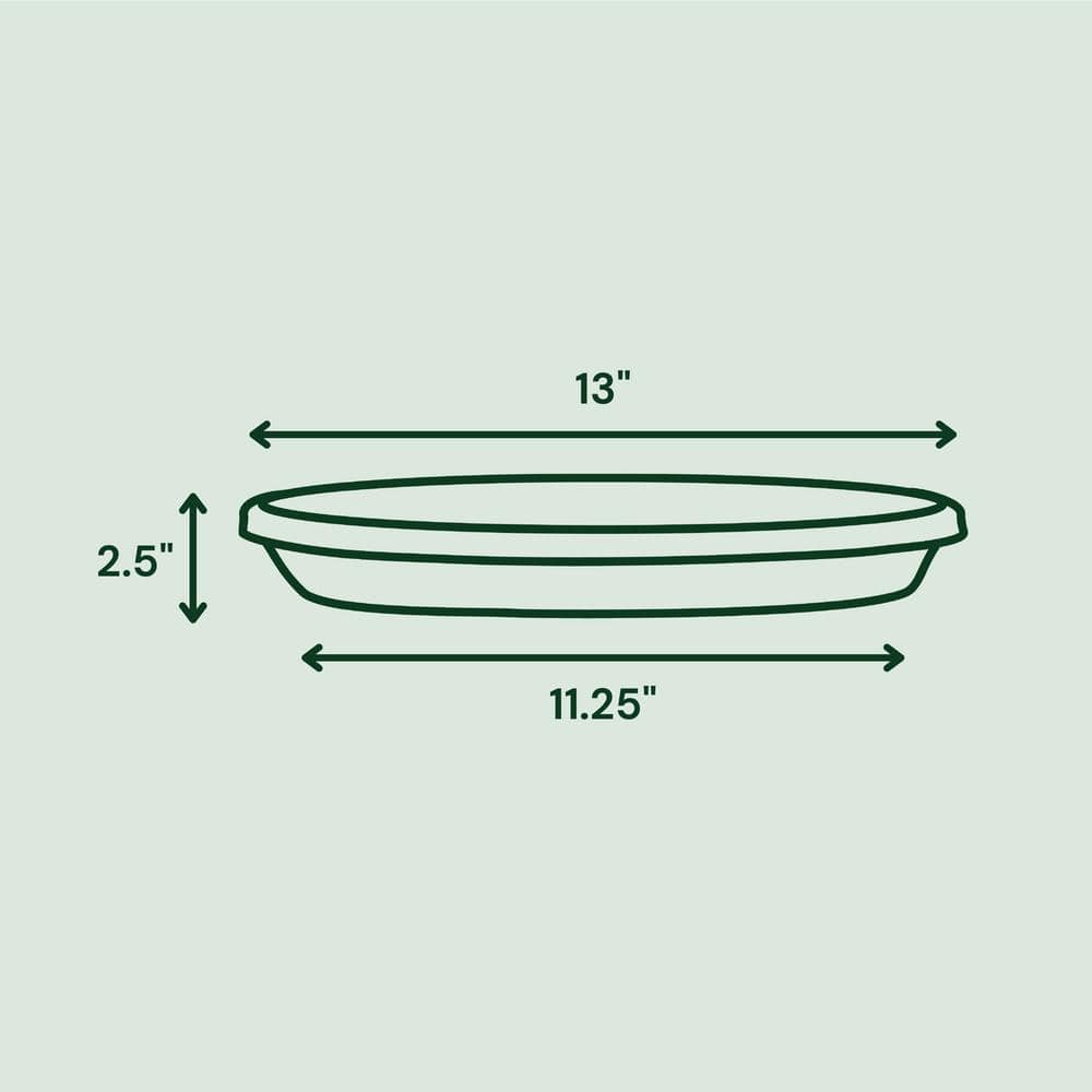 Terra Collection 13" Durable Chocolate Resin Plant Saucer