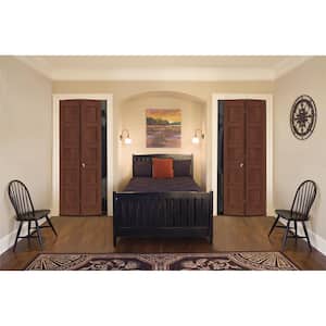 30 in. x 80 in. Conmore Amaretto Stain Smooth Hollow Core Molded Composite Interior Closet Bi-Fold Door