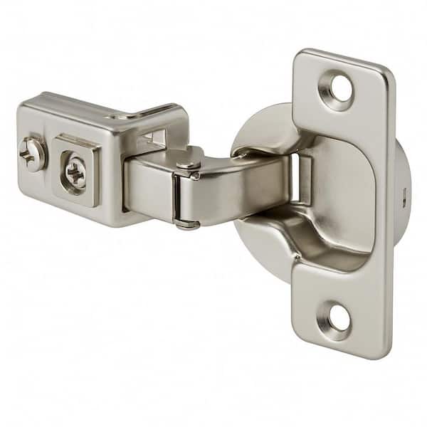 1-1/4 in. Partial Overlay Soft-Closing No Radius Cabinet Hinge in Satin Nickel - (Set of 12)