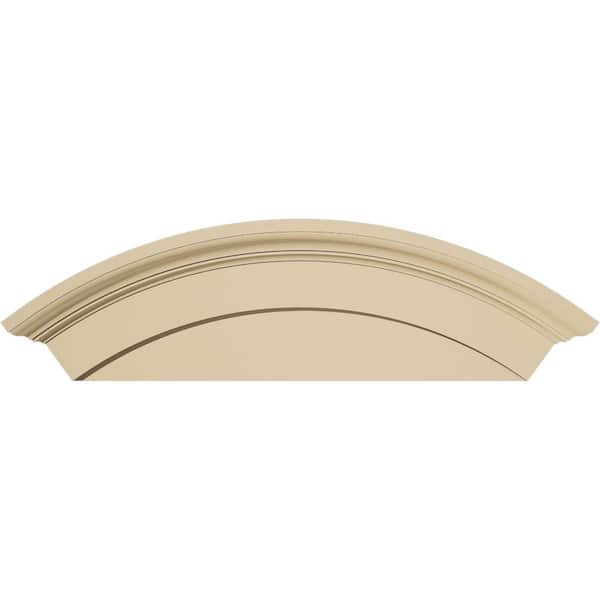 34 in. W x 12 in. H x 2-3/4 in. P Arched Signature Urethane Pediment, Primed Tan