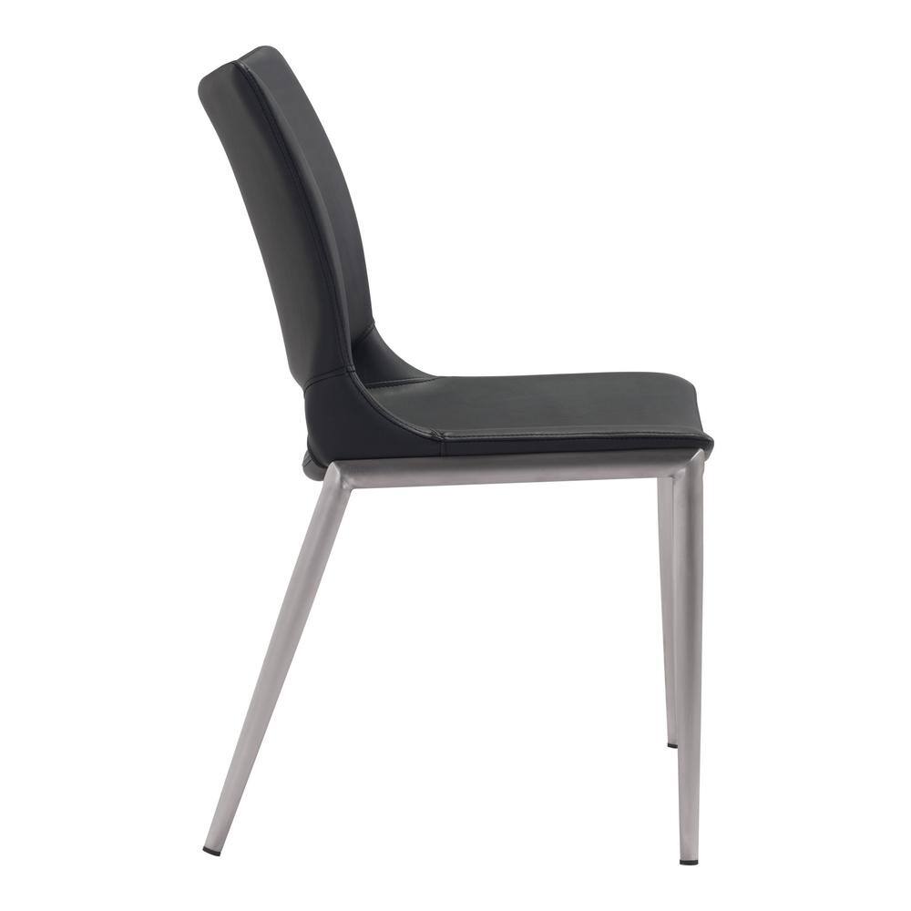 High Black Metal Retro Dining Side Chair Set