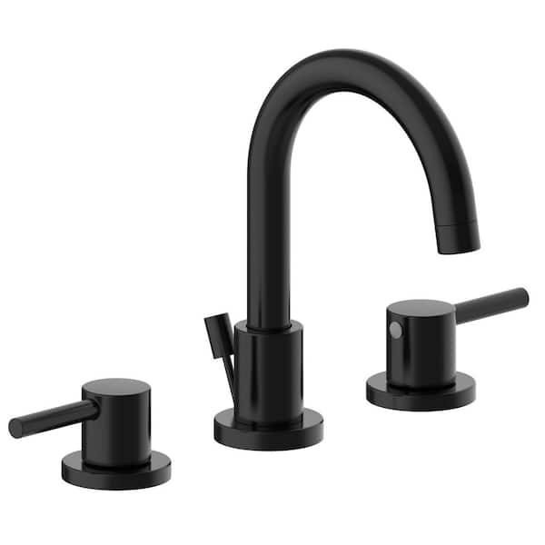 Design House Eastport II 8 in. Widespread Double Handle Bathroom Faucet in Matte Black