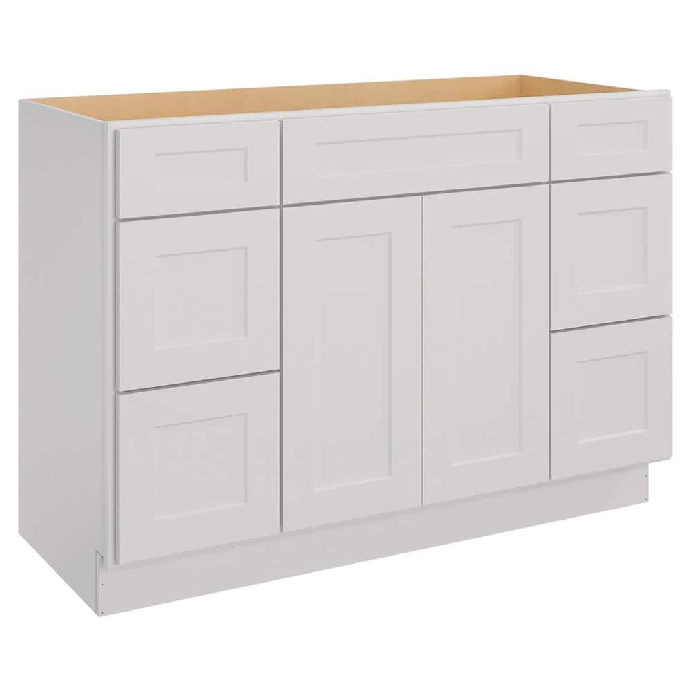 48-in W x 21-in D x 34.5-in H in Dove White Plywood Stock Ready to Assemble Vanity Sink Drawer Base Kitchen Cabinet -  HOMEIBRO, HD-SD-VDDB48-A