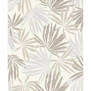 Khmunu Neutral Palm Leaf Wallpaper Sample