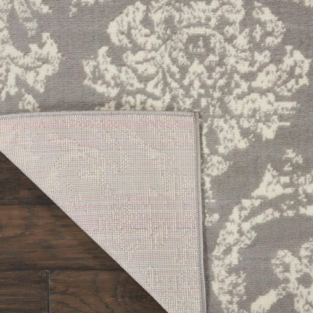 Gray and Ivory Damask Pattern 8' x 10' Area Rug