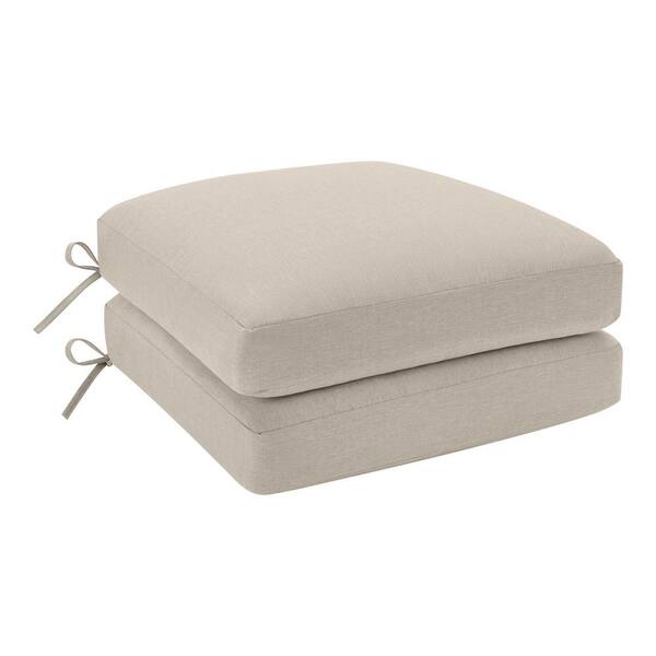 Hampton Bay 20 in. x 20 in. CushionGuard Putty Trapezoid Outdoor Dining Chair Replacement Seat