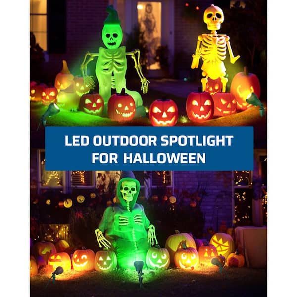 400 Lumen Green Waterproof Plug-In Integrated LED Landscape Flood Light with 3 Extra Lenses (Red Yellow Green)