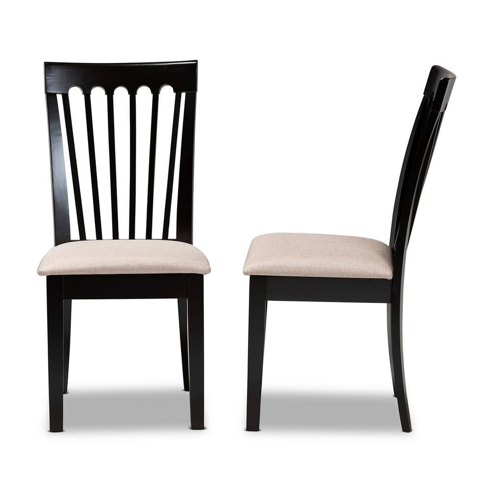 Espresso Brown and Sand Modern Comfort Wood Dining Chair Set