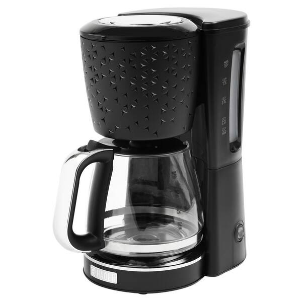 HADEN Starbeck 1.5 l 10 Cup Drip Coffee Maker with Textured PP/ABS Body and Glass Coffee Carafe, Black