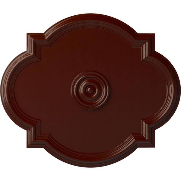Ekena Millwork 1-1/8" x 24" x 20-1/2" Polyurethane Waltz Ceiling Medallion, Brushed Mahogany