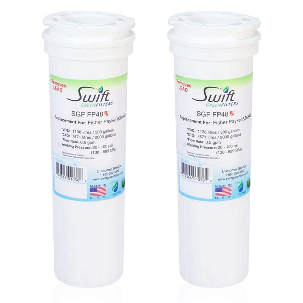 Swift Rx Replacement water filter for Fisher and Paykel 836848, WF296, EFF6017 (2-Pack) price history on PriceWatchPro