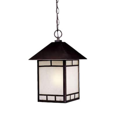 Artisan Collection 1-Light Architectural Bronze Outdoor Hanging Lantern