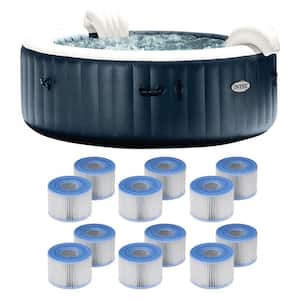 PureSpa Plus 6-Person Portable Inflatable Hot Tub Jet Spa w/12 Filter Cartridges