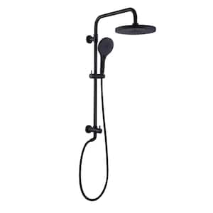 2-Spray Shower System with 3-Setting Hand Shower in Matte Black (Valve not Included)
