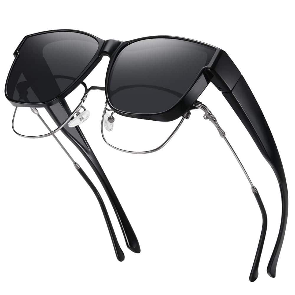 Oversized Square Fit‑Over Sunglasses, Polarized UV400 Protection, Black (1‑Pack), Lightweight TR90 Frame for Men Women price history on PriceWatchPro