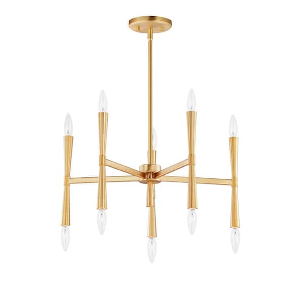 Rome 10-Light Satin Brass Chandelier