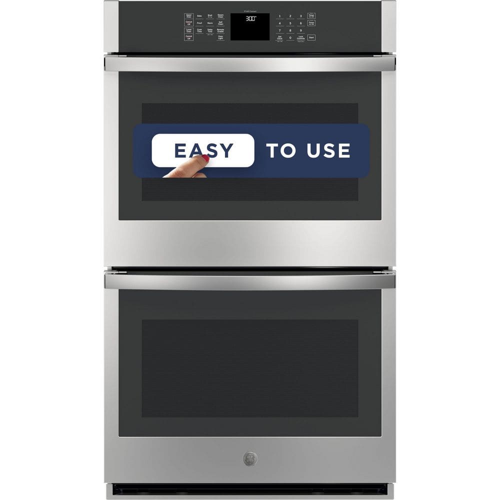 GE 30 in. Smart Double Electric Wall Oven with Self Clean in Stainless Steel, Silver