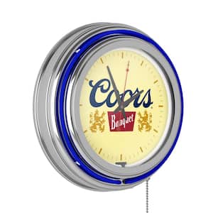 Coors Banquet Blue Logo Lighted Analog Neon Clock
