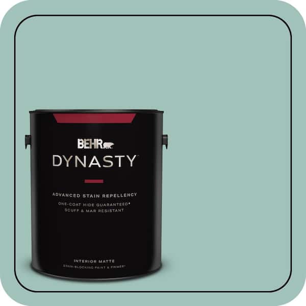 BEHR DYNASTY 1 gal. #MQ6-36 Cascade Green One-Coat Hide Matte Interior Stain-Blocking Paint & Primer