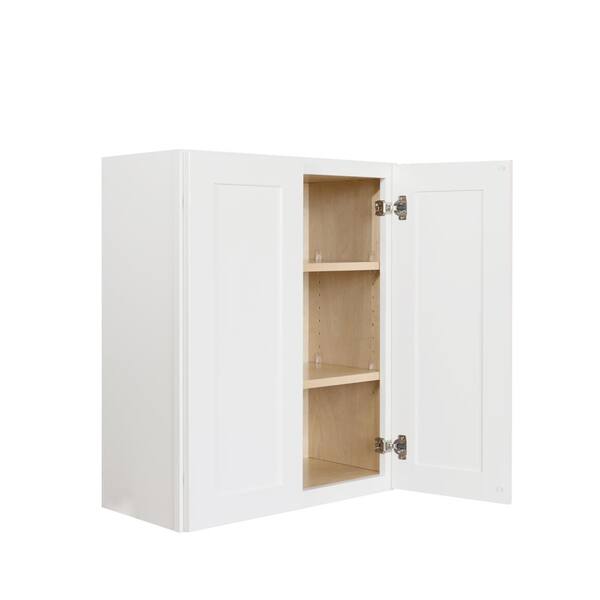 Bremen Cabinetry Bremen Ready to Assemble 36x42x12 in. Shaker Wall Cabinets with 2 Doors and 3 Adjustable Shelves in White