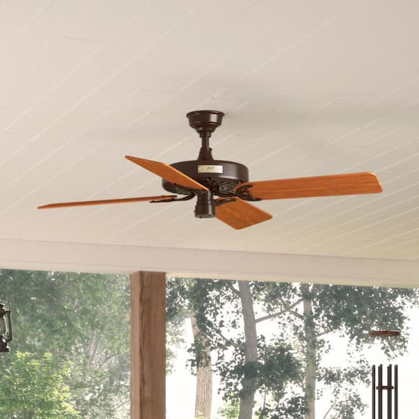 Original 52 in. Indoor/Outdoor Chestnut Brown Ceiling Fan For Patios or Bedrooms